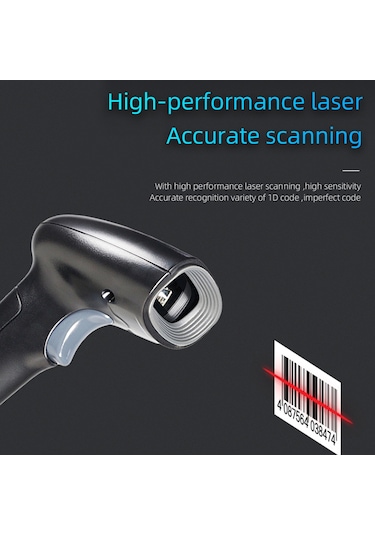 Tenfowee Hs10 Lazer Barkod Tarayıcı - Usb Bağlantılı, Otomatik/manuel Tarama, Geniş Kod Destekli, Hızlı Okuma