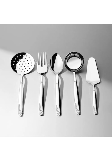 Nehir Lizbon Sade 5 Parça Paslanmaz Çelik Servis Takımı