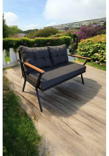 Pilocca Tekli Bahçe,balkon Mobilyası 2'li 60x120cm Antrasit