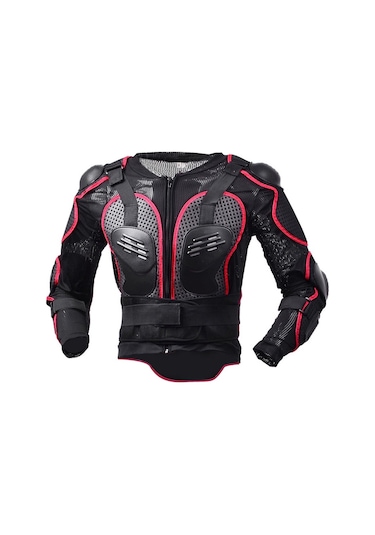 Sones Ghost Racing F060 Motosiklet Zırh Binme Dişli Göğüs Koruyucu Dirsek Pedi Düşme Koruma Elbisesi 3XL Kırmızı - Siyah