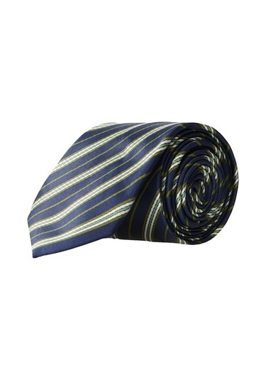 Altınyıldız Classics Erkek Lacivert - Yeşil Desenli Klasik Su Geçirmez Nano Kravat 4A2121100024Lcystn Çok Renkli