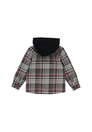 Panço Erkek Çocuk kapüşonlu Kareli Gömlek Siyah 2221bk06006-2943 001