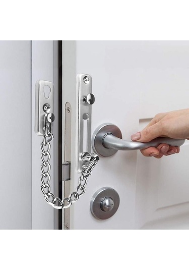 Hırsızlığa Karşı Kapı Zinciri Kapı Tokası Zincir Kilidi, Paslanmaz Çelik Hırsızlığa Karşı Zincir, Oda Kapısı Güvenlik Kilidi