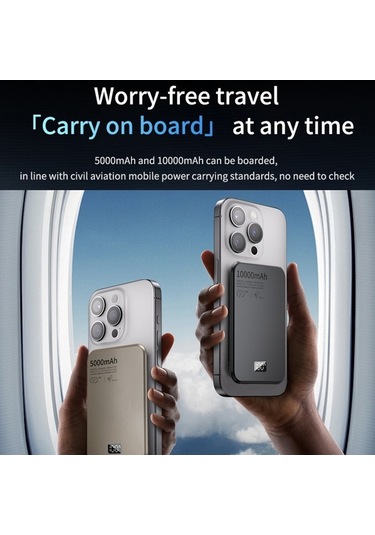 Tongxida T57 Alüminyum Alaşımlı Ultra-ince Dijital Ekranlı 5000mah Manyetik Kablosuz Şarj Güç Bankası Altın Gold Altın Gold