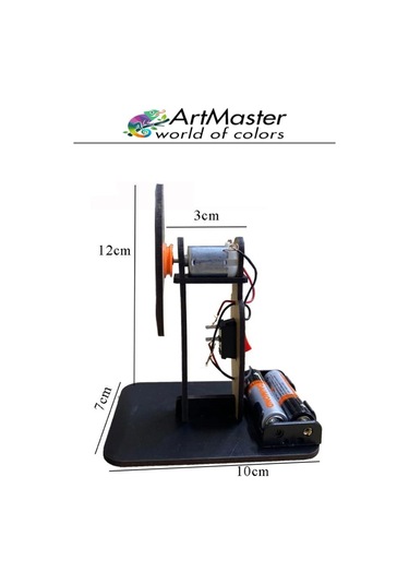 Newton Renk Çarkı Yapım Seti 12x7x10 Cm 1 Adet Okul Sınıf Fen Bilimleri Deney Setleri Nevton Çarkı Yapımı