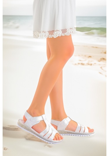 Kiko Kids Kız Çocuk Sandalet Arz 2354 Beyaz