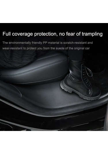 Tesla Model Y Arka Kapı İçin Dahili Eşik Şeridi Arka Koltuklar Tekme Önleyici Deri Koruyucu Ped Karbon Fiber Karbon Fiber