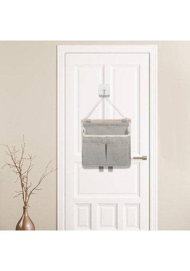 Suntek Duvara Monte Pratik Saklama Çantası 3 Cepler Banyo Gri Gri Diğer