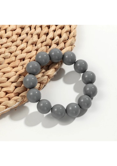 Fishsheep Bohem Tarzı Akrilik Yuvarlak Boncuklu Esnek Bilezik - Kadın Boho Takı 2025 Hediyegümüş Kaplama Gümüş Kaplama