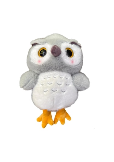 Sevimli Oturabilen Uyku Arkadaşım Baykuş 30 Cm Peluş Oyuncak Gri
