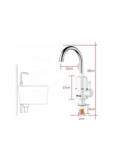 Maoyaya Elektrikli Musluk İnox, Ani Su Isıtıcı Sıcak Su Isıtıcılı İnox