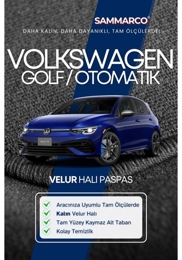 Volkswagen Golf 8 Otomatik 2025 Halı Paspas Velur Paspas Kumaş Paspas Oto Paspas