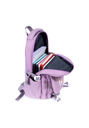 Modern Ve Fonksiyonel Tasarım Çok Gözlü, Şık Okul Sırt Çantası - Pembe Pembe