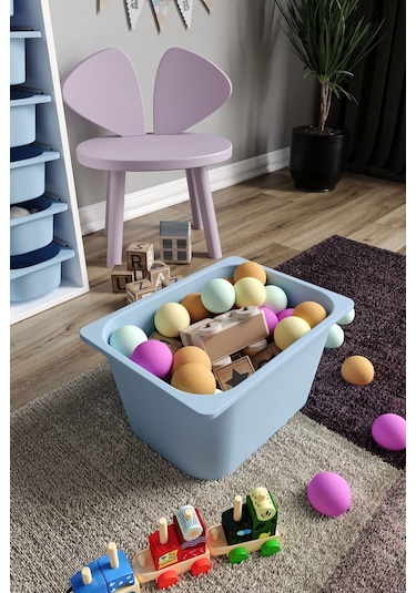 %100 Mdf - Small Duo 10 Sepetli Oyuncak Dolabı Mavi