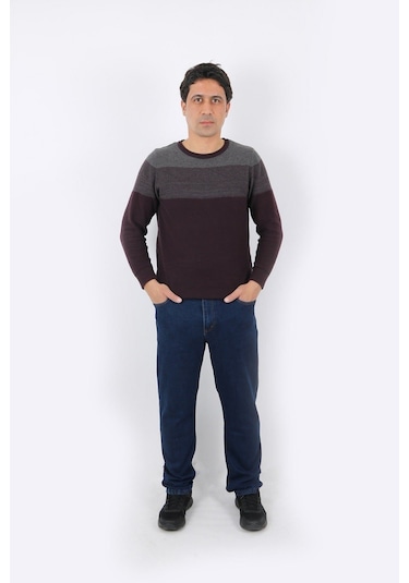 Battal Beden Klasik Kesim Kot Pantolon Koyu Mavi