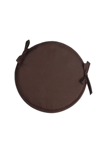 Topshop1 Koyu Kahverengi 11.81inç Yuvarlak Bağcıklı Sandalye Minderi - Kalın Dolgulu İç Ve Dış Mekan Koyu Kahve 11.81inç