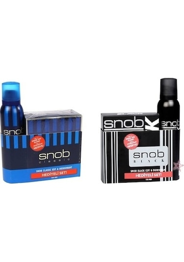 Snob Classic Erkek Parfüm Seti EDT 100 ML + Black Parfüm Seti EDT 100 ML