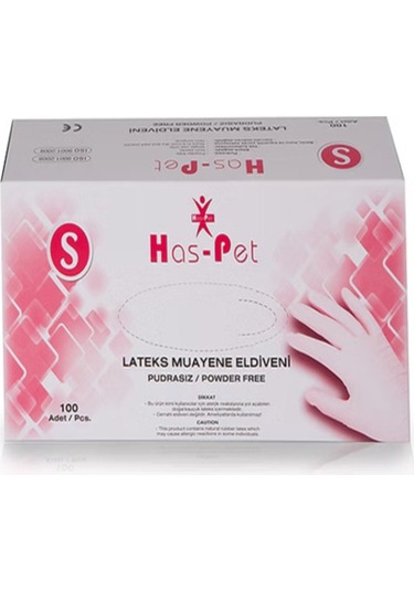 5 Adet S Beden Pudrasız Lateks Eldiven 100'lü Paket