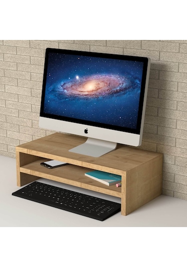 Emkawood Beliz Monitör Yükseltici Laptop Sehpası Safir