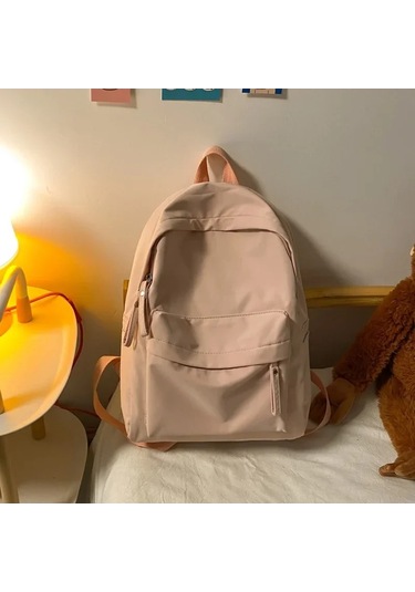 Dawndesslo Su Geçirmez Naylon Sırt Çantası - Kadın Ve Öğrenciler İçin Seyahat Ve Okul Çantası 12 İnç Pembe Kırmızı Kırmızı