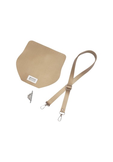 Angel Çanta Aksesuar Suni Deri 21x19 Cm Kapaklı Ve Ayarlı Saplı Çanta Seti Gold Renk Gümüş Metalli