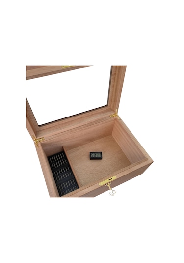Falconetti Sedir Ağacı Camlı Humidor Puro Kutusu Rb98