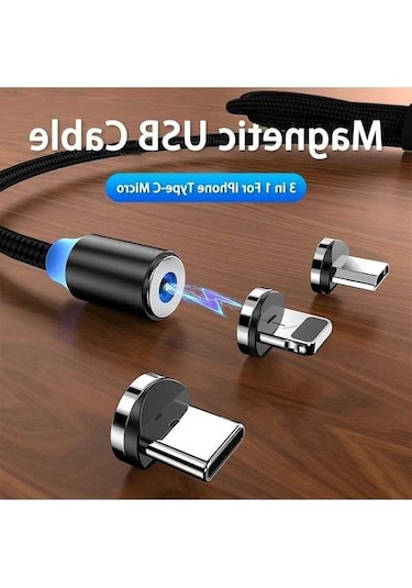 Prestigegoods Kebiss Led Manyetik Usb Şarj Kablosu İphone 14 13 11 12 Pro Max Xiaomi Uyumlu Mikro Usb C Tipi Kablo