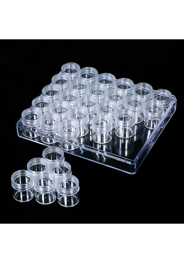 Ximistore9 30 Fıçıklı Şeffaf Depolama Kutusu - El Sanatları, Mücevher Ve Diamond Painting Aksesuarları İçin Ayrı Bölmeli Organizatör Şeffaf