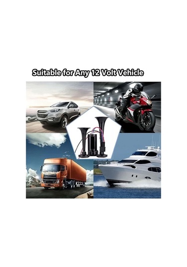 Novahub Yüksek Süper Sesle Korna Korna Korna Kiti, Kiti Havalı Araba Altın 2 150db 12v Ng Altın