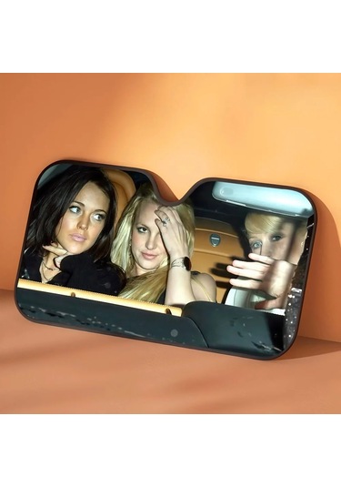 Goldenqian Paris Britney Lindsay Isıtmalı Cam Güneşlik Araba Pencere Ön Cam Kapak Güneş Gölge Otomatik Güneşlik Araba Kapakları Z2
