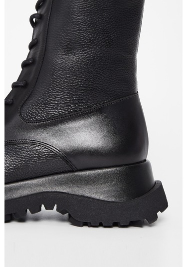 Tamer Tanca Kadın Hakiki Deri Siyah Deri Casual Bot 33 7808 Bn Bot Sk23/24 Sıyah Dr Siyah