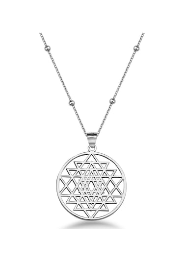Sri Yantra Gümüş Kolye - Gümüş Gümüş