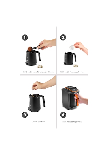 Karaca Hatır Neo-S 5 Fincan Kapasiteli Tangerine Sütlü Türk Kahve Makinesi