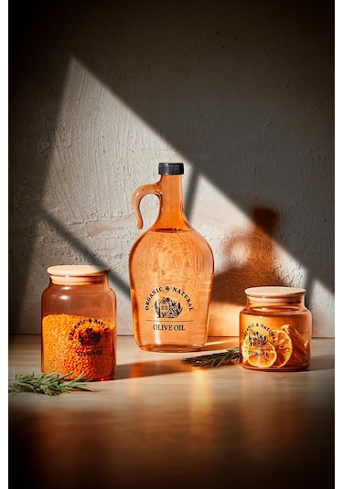 Selka Home 890 Ml Mary Ahşap Kapaklı Desenli Cam Kavanoz