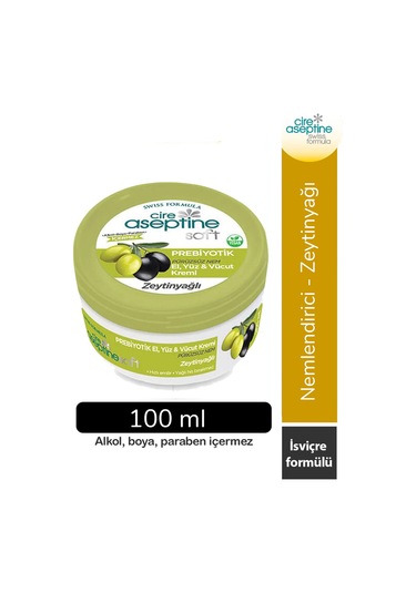 Cire Aseptine Soft Zeytinyağlı Nemlendirici Pürüzsüzleştirici Prebiyotikli Krem 100 Ml