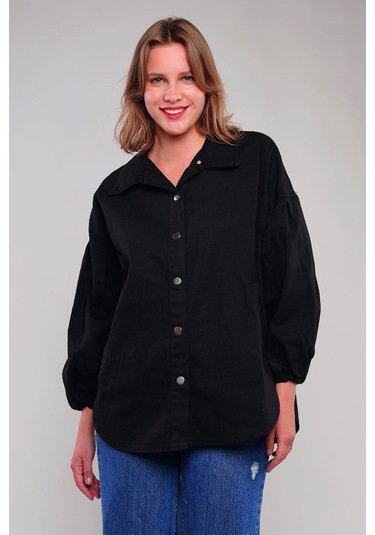 Gabria Gabardin Yan Cepli Ceket Siyah