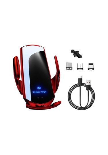 Joyhub Q3 Araba Monte Magnetik Kablosuz 15w Hızlı Şarjlı Şarj Cihazı Kırmızı Var Havalandırma