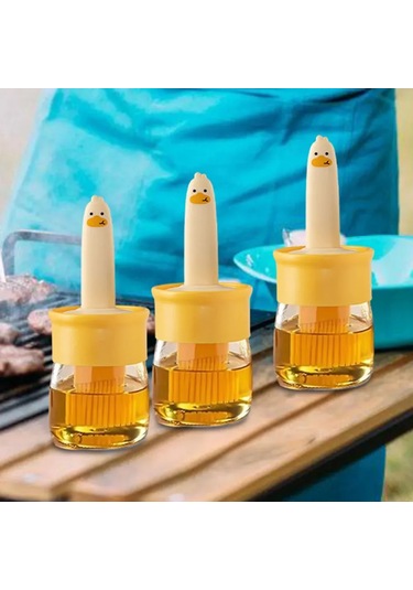 Padalink Cam Ve Silikon Barbekü Yağ Dağıtıcı - Isı Dayanıklı Yemek Grubu Fırça İle Entegre Outdoor Yağ Botu Çok Renkli