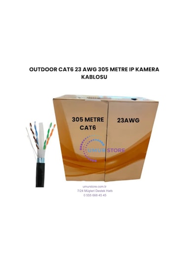 Cat6 305 Mt Dış Mekan 23 Awg Outdoor Ip Kamera Kablosu