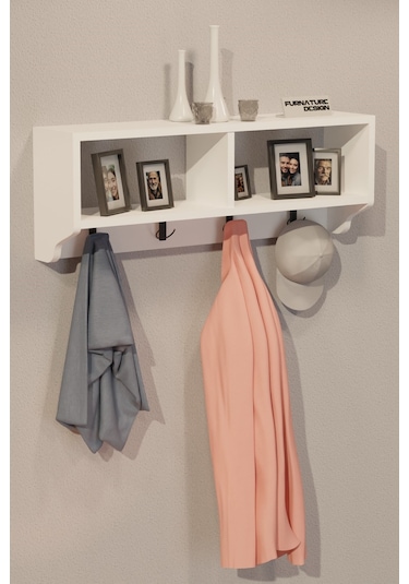 Portmanto Duvar Askısı Modern Duvar Askılık Vestiyer - Beyaz Diğer