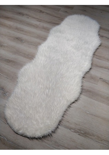 Yamalıhome Peluş Halı Apost Beyaz 75 x 200Cm Post Halı