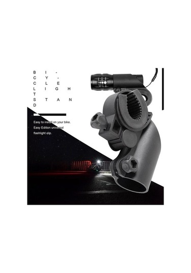 Ulzyvf Createtech Tutucu Torch Siyah Ma Led Klip-siyah Kelepçe Işık Gidon Feneri El Dağı Bisiklet Bisiklet Ei Siyah Siyah