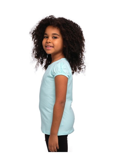 Lovetti Soft Turkuaz Kız Çocuk Kısa Kollu Basıc Tişört 31001T020 Turkuaz