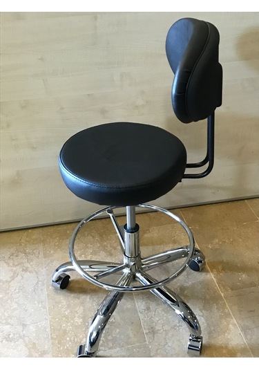 Dekofis Bari Arkalıklı Krom Ayak Ve Çemberli Tabure