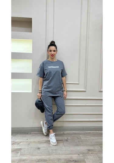 Thatssofetch Füme T-shirt Eşofman Altı Jogger - Beyaz Baskılı Eşofman Takımı Oversize Füme-279612 Thatssofetch Füme T-shirt Eşofman Altı Jogger - Beyaz Baskılı Eşofman Takımı Oversize Füme-279612