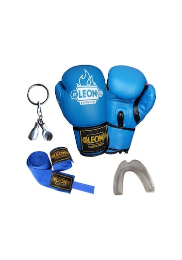 Kogam Leon 1982 Training Boks Eldiveni, Bandaj Dişlik Anahtarlık Mavi