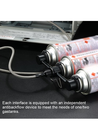 Geeksen Bkz30 Aluminyum Kasalı 3'ü 1'e Gaz Deposu Adaptörü - Çıkışlı Kamp Çözümü, Hızlı Kilitleme Ve Geri Akış Engeli, Karbon Siyah Siyah