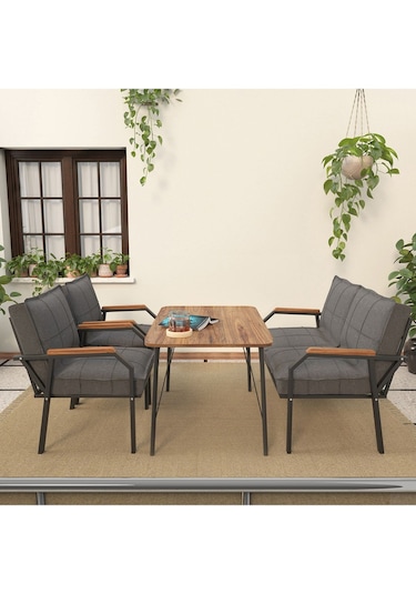 Mygusi Hayal Balkon, Bahçe, Cafe, Teras - Metal Kanepe Koltuk Takımı - 2+1+1 Masali Koyugri Koyu Gri Mygusi Hayal Balkon, Bahçe, Cafe, Teras - Metal Kanepe Koltuk Takımı - 2+1+1 Masali Koyugri Koyu Gri