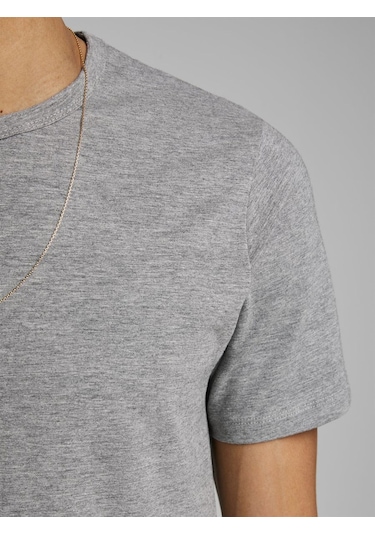 Jack & Jones Jjebasic O-Neck Tee S/S Noos Erkek T-Shirt-12058529 Gri