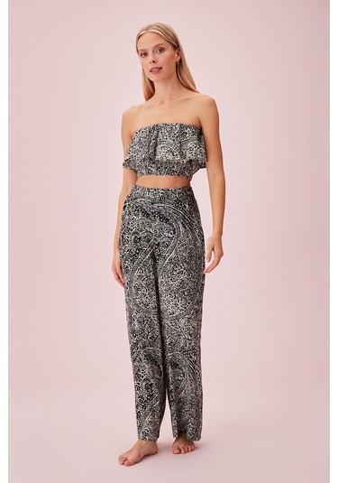 Suwen Rana Crop Top Sba24570911 Siyah